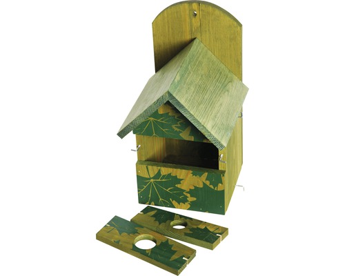 Nichoir en bois avec motif de feuille d''érable