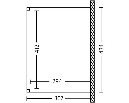 Dessin technique avec indications de dimensions.