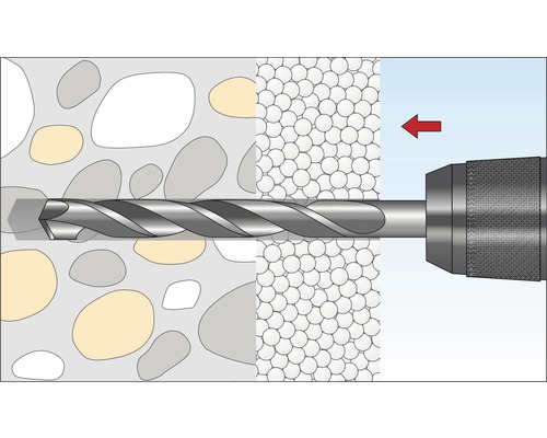 Bohrer beim Bohren in Betonmauer
