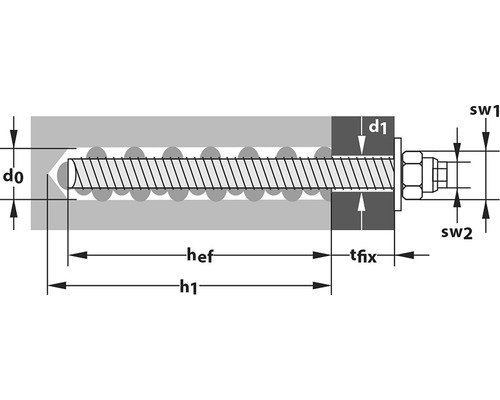 Schéma technique d''un ancrage avec cotations.