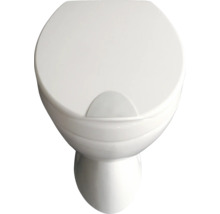 Weißes Stand-WC mit geschlossenem Deckel