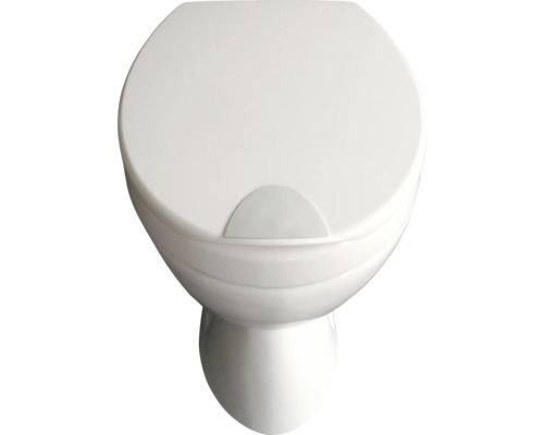 Weißes Stand-WC mit geschlossenem Deckel
