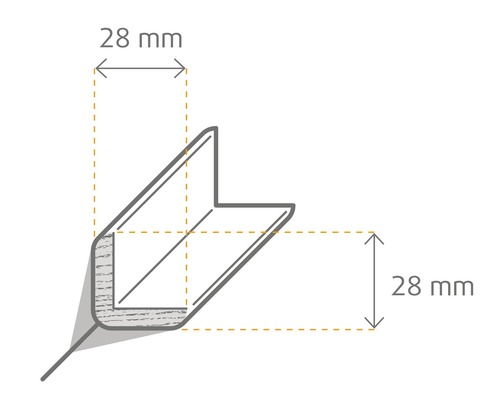 Profil dimensionnel d''une taille de 28 mm