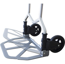 Vue détaillée d''un diable d''escalier avec surface de chargement rabattable