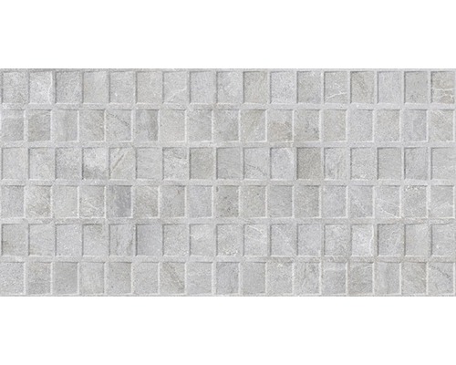 Carrelage décoratif en grès cérame fin Dover Gris 45x90 cm