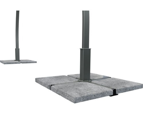 Support de parasol avec dalles en béton