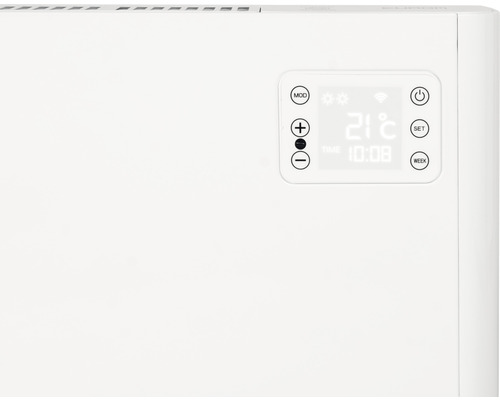 Gros plan d''un radiateur blanc avec affichage numérique