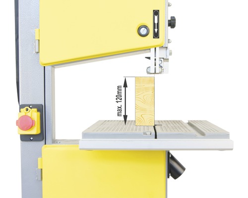 Bandsäge mit Holzzuschnitt bis maximal 120 Millimeter Höhe