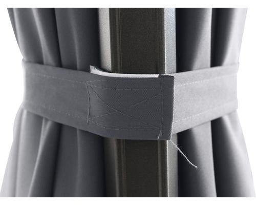 Graue Pavillonseitenwand Befestigung mit Klettverschluss