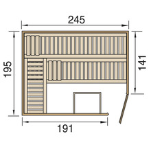 Massivholzsauna Weka Turku Eck Gr.3 inkl. 7,5 kW Bio Ofen mit digitaler Steuerung und Holztüre mit Isolierglas wärmegedämmt