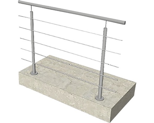 Geländerpfosten mit Drahtseilfüllung für den Aussenbereich