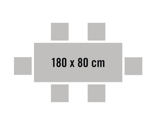 Tisch mit sechs Stühlen, Tischgröße 180 x 80 Zentimeter