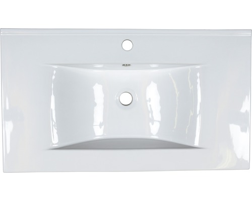 Plan de toilette avec trou de robinet et trop-plein