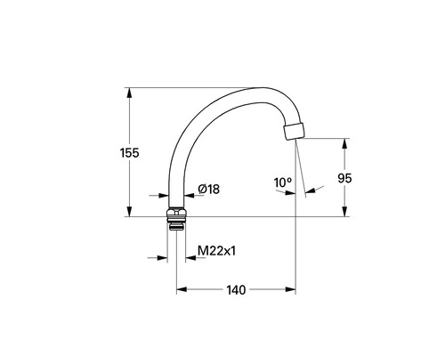 Dessin technique d''un robinet avec dimensions