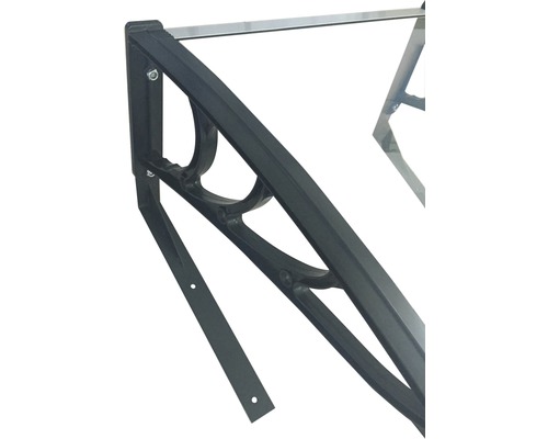 Vue détaillée d''une construction d''auvent de porte avec support