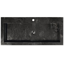 Einzelbadmöbel Sanox Dante BxHxT 101 x 170 x 45,5 cm Frontfarbe weiß hochglanz mit Waschtisch Naturstein schwarz 81706801