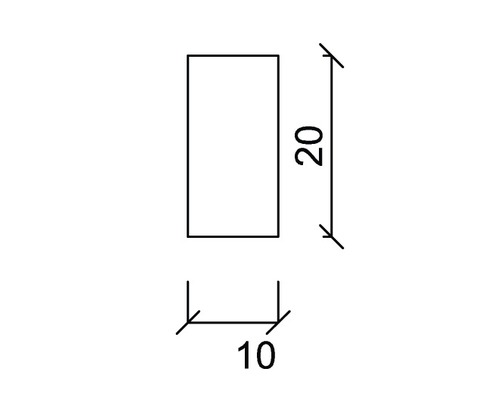 Technische Zeichnung mit Maßen 10 und 20.