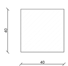 Quadratische Fläche mit Seitenlänge 40