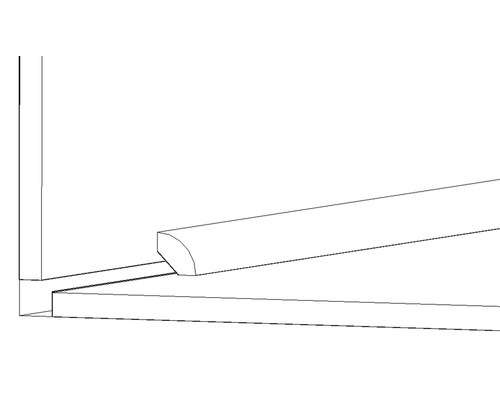 Illustration d''un profilé quart de rond dans un meuble