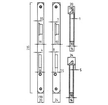 Serrure encastrée de porte de chambre Bever gauche, BB, DIN, émoussée, têtière vernie argent