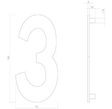 Numéro de rue Intersteel 3 150 mm noir mat
