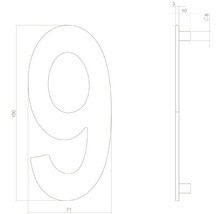 Hausnummer Intersteel 9 150 mm Schwarz matt