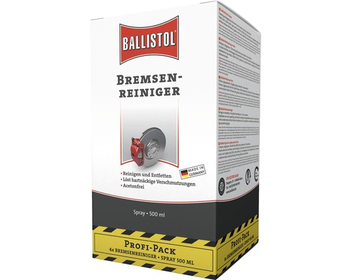 Ballistol Nettoyant freins en pack professionnel avec 4 sprays de 500 ml