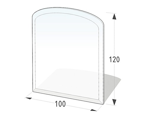 Dessin de produit d''une paroi de douche avec des dimensions de 100 par 120