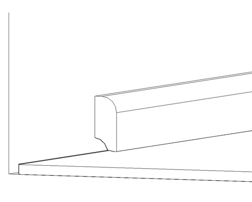 Plinthe en bois sur un mur