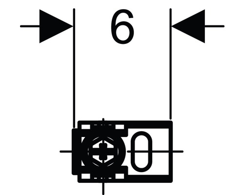 Schemazeichnung: 6 Millimeter Bohrtiefe