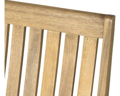 Vue détaillée d''un banc de jardin en bois avec sommier à lattes