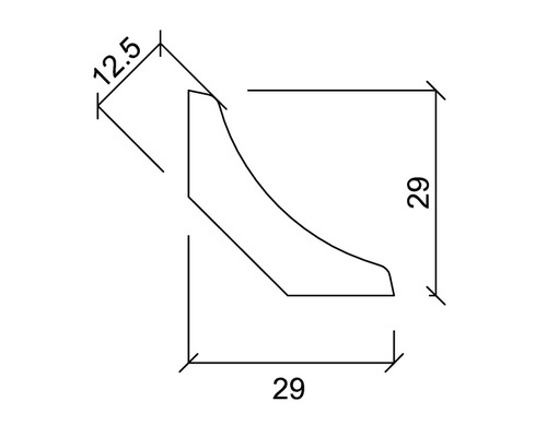 Dessin technique d''un profilé décoratif avec indication des dimensions
