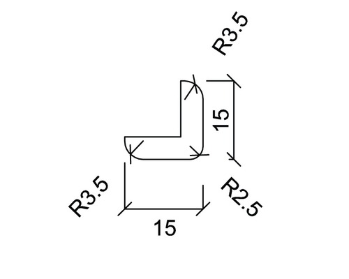 Dessin technique d''un profilé d''angle avec dimensions