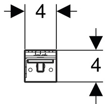 Dessin technique avec des dimensions de 4 cm