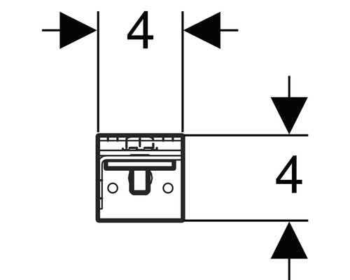 Technische Zeichnung mit Maßangaben von 4 cm