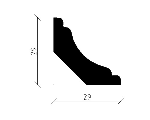 Baguette profilée avec dimensions 29 x 29