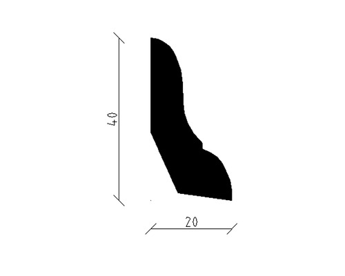 Profilleiste mit den Maßen 40 mal 20 Millimeter