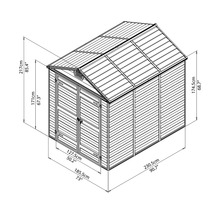 Gerätehaus Palram – Canopia Skylight 6x8 mit Fußboden 229 x 185,4 cm grau