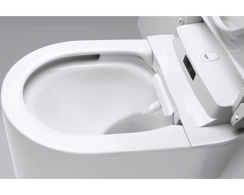 Gros plan de toilettes avec fonction de douche