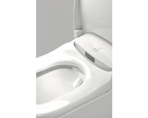 Gros plan de toilettes avec fonction bidet