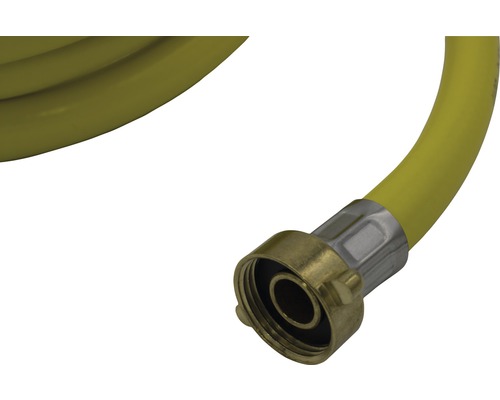 Gelber Gasschlauch mit Anschlussstück