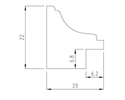 Dessin technique d''un profilé décoratif avec dimensions