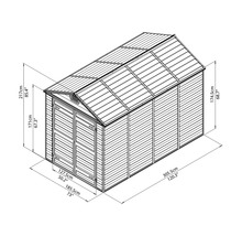 Remise à outils Palram – Canopia Skylight 6x10 avec plancher 185,5 x 305,5 cm gris