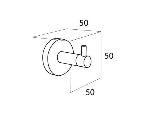 Skizze eines Kleiderhakens mit Maßangaben