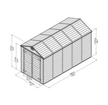 Remise à outils Palram – Canopia Skylight 6x12 avec plancher 185,5 x 380 cm gris