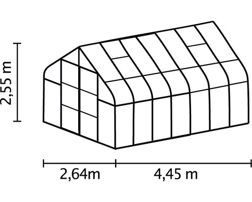 Schéma de serre avec dimensions