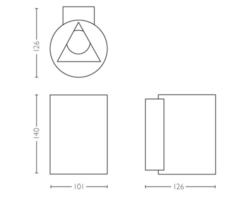 Dessin technique d''une applique murale avec dimensions