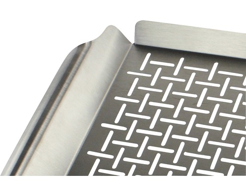 Abtropfschale aus Edelstahl mit perforierter Oberfläche