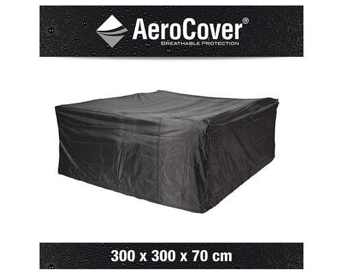 Housse de protection noire pour meubles de jardin, dimensions 300 x 300 x 70 cm