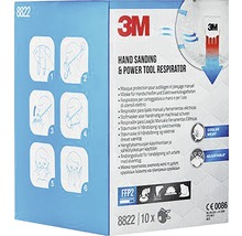 Emballage d''un respirateur 3M pour le ponçage manuel et les outils électriques, avec instructions d''utilisation